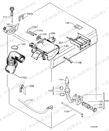 Взрыв-схема стиральной машины Electrolux EWF860 - Схема узла Hydraulic System 272